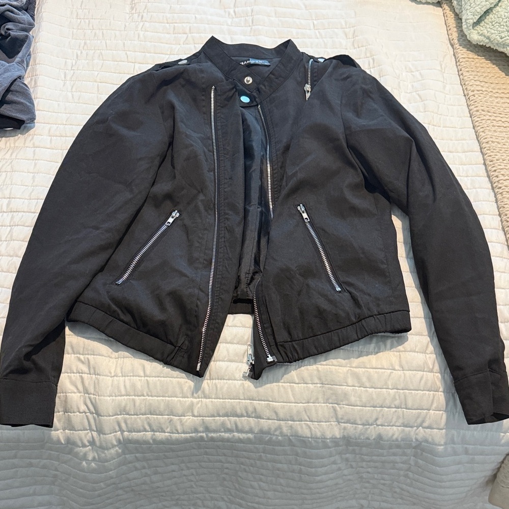 Allegra K Women's Black Biker Jacket